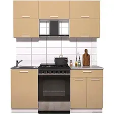 Готовая кухня Интерлиния Мила Gloss 60-17 (капучино глянец)