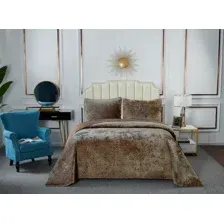 Набор текстиля для спальни Sofi de Marko Патрисия 240x260 / Пок-П-240x260к1 (капучино 1)
