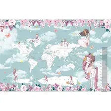 Виниловые обои Citydecor Princess 15 400x260, карта мира с ростомером