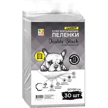 Одноразовая пеленка для животных Four Pets Double Black PFA103C-30 (60x60см, 30шт)