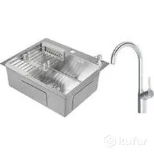Кухонная мойка Saniteco 6050 + Spike F9S07000 (с сифоном, дозатором и коландером)