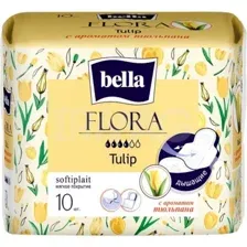 Прокладки гигиенические женские Bella  Flora Tulip с ароматом тюльпана, 10 шт