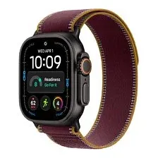 Умные часы Apple Watch Ultra 4 LTE 49 мм (титановый корпус, черный/бургунди, нейлоновый ремешок размера M/L)