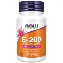 Витамин Now Foods Vitamin E-200 D-Alpha Tocopheryl капсул (100 капсул)