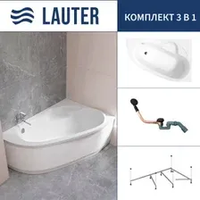 Ванна Lauter Valencia 160x105 2102160R (с каркасом и сифоном 21Y11021 матовый черный)