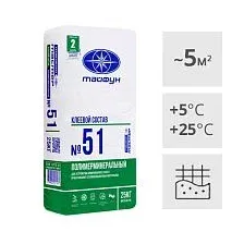 Клей Тайфун Мастер 51 для армирования минеральной ваты, 25 кг