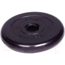 Диск для штанги MB Barbell Atlet d51мм 1.25кг (черный)