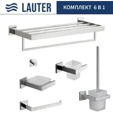 Набор аксессуаров для ванной Lauter 21SH71061+21SH71051+21SH71071+21SH71091+21SH71151+21SH71111 (Chrome, 6 предметов)