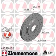 Тормозной диск ZIMMERMANN 600.1601.52 вентилируемый, перфорированный , передняя ось