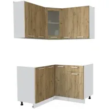 Готовая кухня Интерлиния Мила 12x13 без столешницы (дуб золотой)