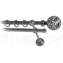 Карниз для штор Lm Decor Ажур 095 2р витой (антрацит, 3.6м)