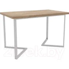 Обеденный стол Hype Mebel Дельта раздвижной 110x70 (белый/дуб галифакс натуральный)
