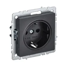 Розетка скрытая с заземлением IEK Brite черный (BR-R14-16-K02)