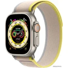 Умные часы Apple Watch Ultra LTE 49 мм (титановый корпус, титановый/желто-бежевый, нейлоновый ремешок размера M/L)