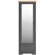 Шкаф BRW Jasmin SZF1L1S Графит/ Дуб артизан, Графит 71х41х204 см