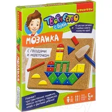 Развивающая игра Bondibon Мозаика с гвоздями и молоточком 1 / ВВ2691