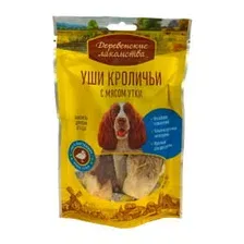 Лакомство для собак Деревенские лакомства Уши кроличьи с мясом утки 90 г