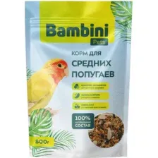Корм Bambini Pets для средних попугаев, 800гр