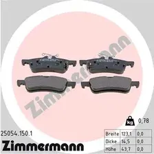 Тормозные колодки дисковые задняя ось ZIMMERMANN 25054.150.1