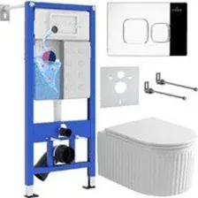 Унитаз подвесной Roxen Royal Matt в комплекте с инсталляцией StounFix Dual Fresh 6 в 1 968273 (кнопк