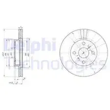 Тормозной диск DELPHI BG3520 вентилируемый , передняя ось