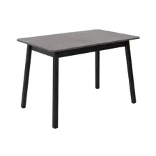 Стол TIRK RADIAL-110 раздвижной 110(142)х70см дымчатая керамика/чёрный