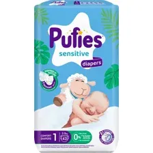 Подгузники Pufies Sensitive Newborn 2-5 кг (43 шт)