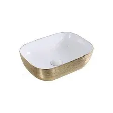 Умывальник CeramaLux D1333H130 / D1333H131 (45.5х32 / белый / серебро)