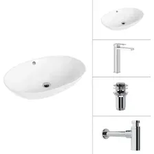 Умывальник Lauter 21709 + Cascade 21СК0655C + сифон 21635CH + дон.клапан 21190CH (хром)