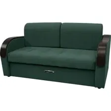 Диван Сириус Лидер-1 ППУ 185x110 (Eva 19 велюр темно-зеленый)