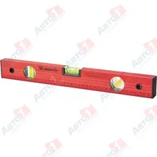 MATRIX 33232 Уклономеры Уровень алюминиевый, 1200 мм, 3 глазка, красный, линейка
