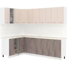 Готовая кухня Кортекс-мебель Корнелия Лира 1.5x2.5 (капучино/оникс/королевский опал)
