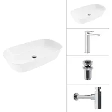 Умывальник Lauter 21393-70 + Cascade 21СК0655C + сифон 21635CH +дон.клапан 21190CH (хром)