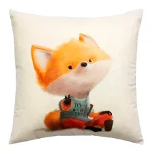Декоративная подушка Matex Fluffy. Рыжик не лиса 61-656 (белый/красный/лососевый)