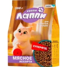 Хаппи Лаппи для кошек (Мясное ассорти) 350 г