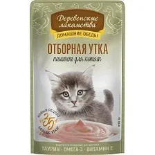 Деревенские лакомства Паштет для котят Отборная утка 70 г