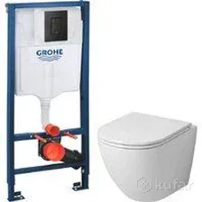 Унитаз подвесной Grossman GR-4455SQ + GROHE Solido 38811KF0 (с сиденьем, с кнопкой)