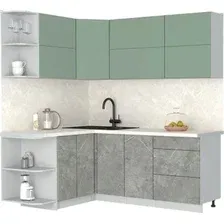 Кухонный модуль Интерлиния Мила Матте 1.5x2.0 А (мята/керамика/опал светлый)