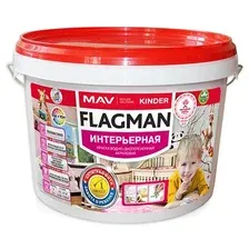 MAV Краска FLAGMAN KINDER интерьерная белая полуматовая 3л (3,2 кг)