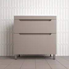 Symbolite Тумба с умывальником Остин 80 Plus 2 ящика + Фортуна 80x45 (тауп темный/антрацит)
