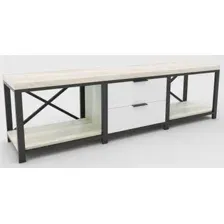 Тумба Hype Mebel Хельга 150x40 (черный-древесина белая)