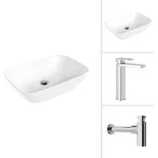 Умывальник Lauter 21454 + Cascade 21СК0655C + сифон 21635CH (хром)