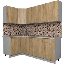 Готовая кухня Интерлиния Мила Лайт 1.2x2.1 (дуб золотой)