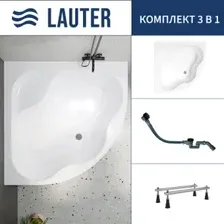 Ванна Lauter Majestica 150x150 21040150 (с ножками и сифоном 21Y32001 матовый черный)