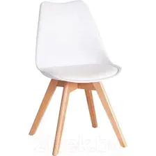 Стул Tetchair Tulip дерево/пластик/экокожа (белый)
