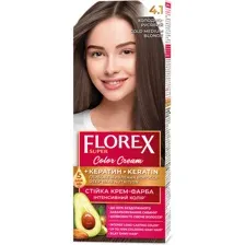 Крем-краска для волос Florex Super Кератин тон 4.1 холодно-русый
