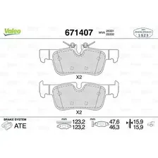 Тормозные колодки дисковые задняя ось VALEO 671407