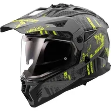 Мотошлем LS2 MX702 Pioneer 2 Crazy (S, черный/желтый матовый)