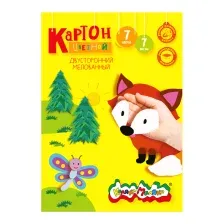 Набор цветного картона Каляка-Маляка Двусторонний мелованный / КЦДКМ07 (7цв)