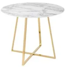 Обеденный стол Stool Group Дакота 100x100 / FDC8004 wh/gld (белый/золото)